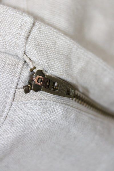 Faherty Women Cropped Linen Pants Beige Size S