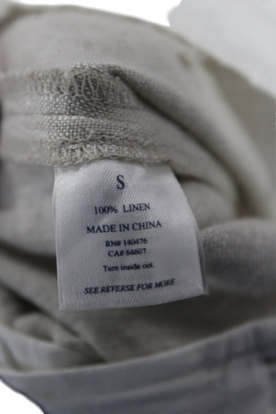 Faherty Women Cropped Linen Pants Beige Size S
