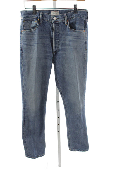 Citizens of Humanity Womens Straight Jeans Blue High Rise Button Fly Size 28