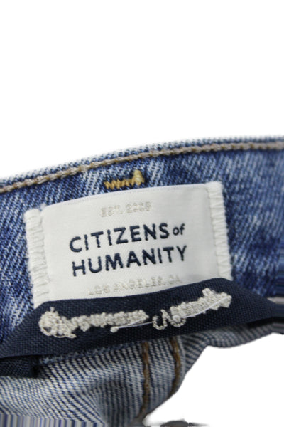 Citizens of Humanity Womens Straight Jeans Blue High Rise Button Fly Size 28