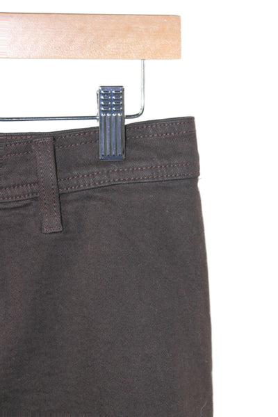 Pistola Women Straight Jeans Brown Cotton High Rise Button Size 27