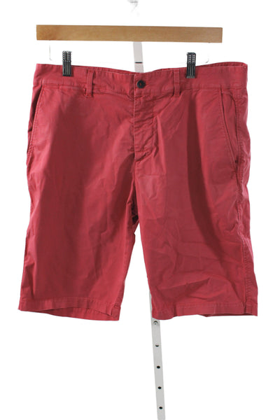 Harmont & Blaine Mens Chino Shorts Red Cotton Button Closure Size 48