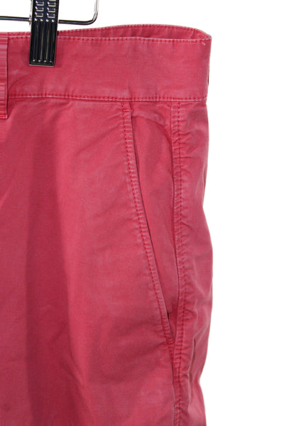 Harmont & Blaine Mens Chino Shorts Red Cotton Button Closure Size 48