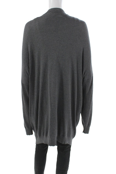 Haute Hippie Women Gray V-Neck Long Sleeve Solid Cardigan Size M