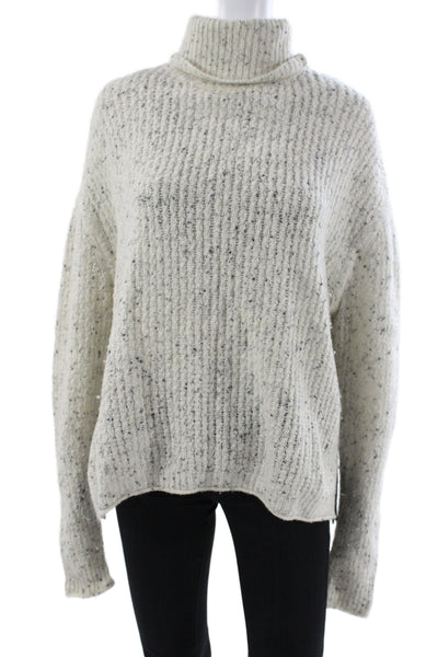J Brand Womens Ivory Turtleneck Wool Pullover Sweater Long Sleeve Size L