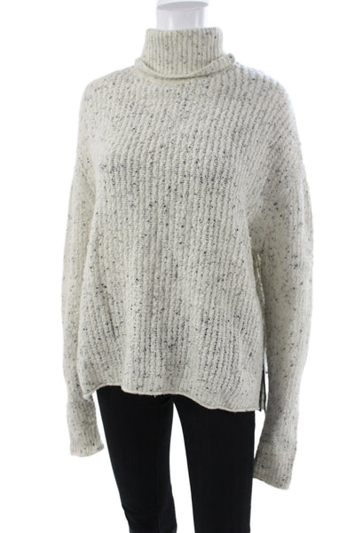 J Brand Womens Ivory Turtleneck Wool Pullover Sweater Long Sleeve Size L
