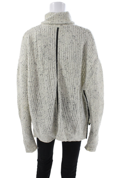 J Brand Womens Ivory Turtleneck Wool Pullover Sweater Long Sleeve Size L