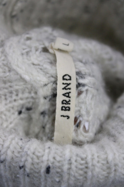 J Brand Womens Ivory Turtleneck Wool Pullover Sweater Long Sleeve Size L