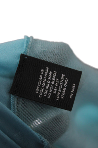 Christopher Fischer Women Cashmere Pullover Scoop Neck 3/4 Sleeve Blue Size L