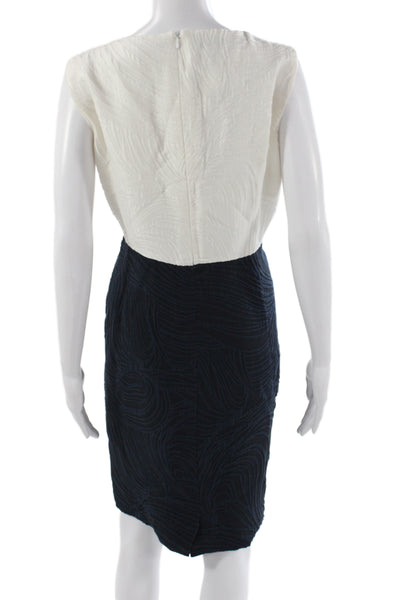 Escada Women Ivory Sheath Dress Sleeveless Knee Length Zip Size 42