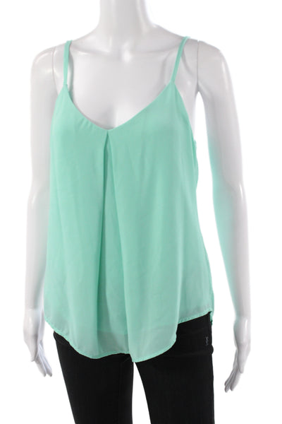 Love Lucy Love Women Green Camisole Sleeveless V-Neck Polyester Size M