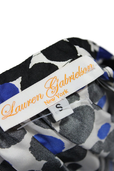 Lauren Gabrielson Women Silk Halter Polka Dot Tank Sleeveless Basic Black Size S