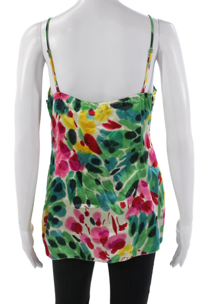 Beth Bowley Women Silk Floral Camisole Scoop Neck Sleeveless Multicolor Size 10