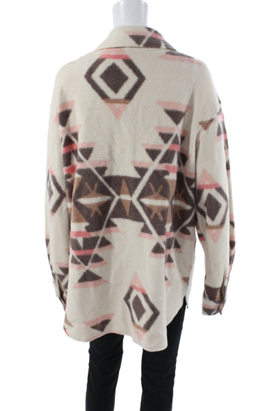 Sanctuary Women Boho Cotton Collared Tunic Button-Up Beige Size M