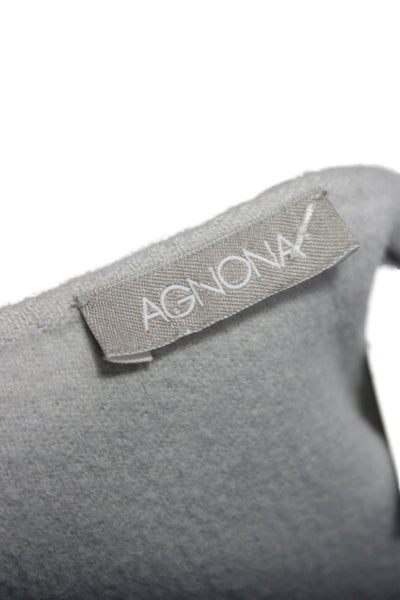 Agnona Womens Gray Wool Overcoat Snap Closure Long Sleeve Minimalist Size S