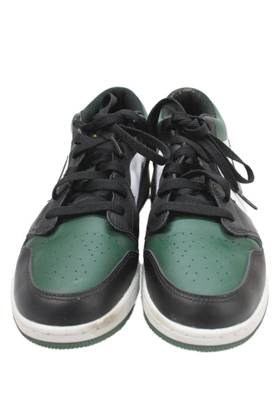 Nike Boys Leather   Air Jordan 1 Low Colorblock Sneakers Green Black Size 7