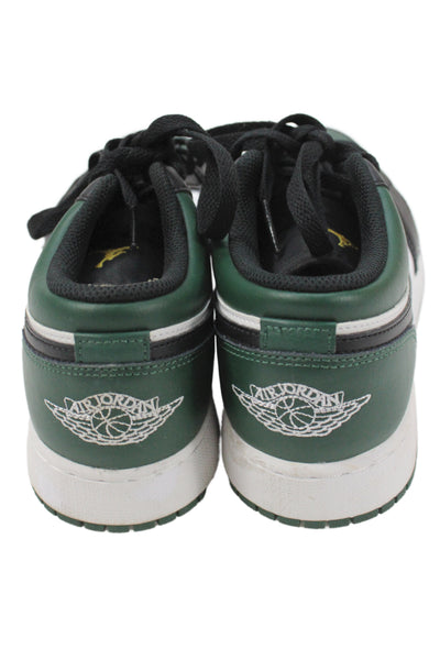 Nike Boys Leather   Air Jordan 1 Low Colorblock Sneakers Green Black Size 7