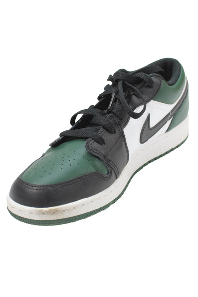Nike Boys Leather   Air Jordan 1 Low Colorblock Sneakers Green Black Size 7