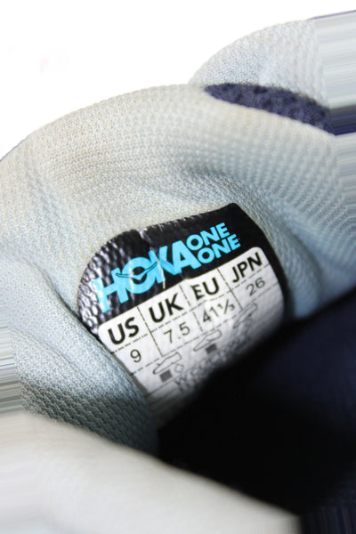 HOKA Womens Mesh Lace-Up Tied Running Sneakers Navy Size 9