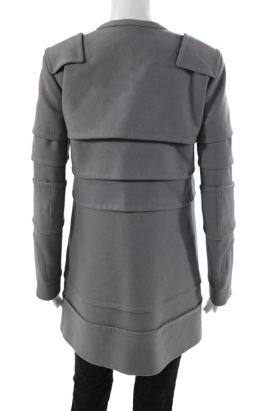 Louis Vuitton Womens Gray Wool Overcoat Long Sleeve Fall Size 38