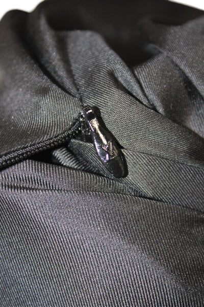 Louis Vuitton Women Sheath Dress Black Silk V-Neck Knee-Length Size 40