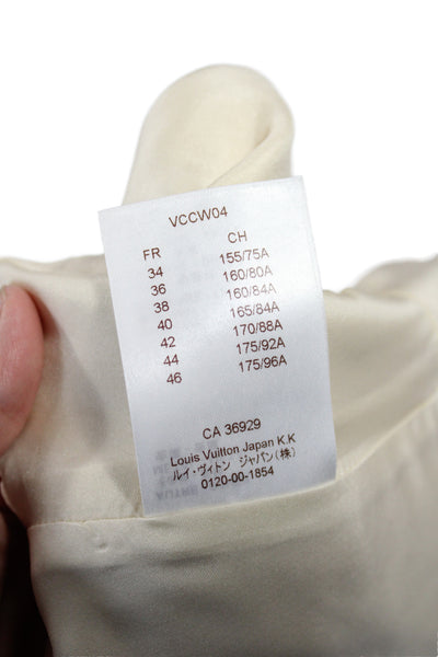 Louis Vuitton Women Sheath Dress Ivory Knee Length Zip 3/4 Sleeve Size 40