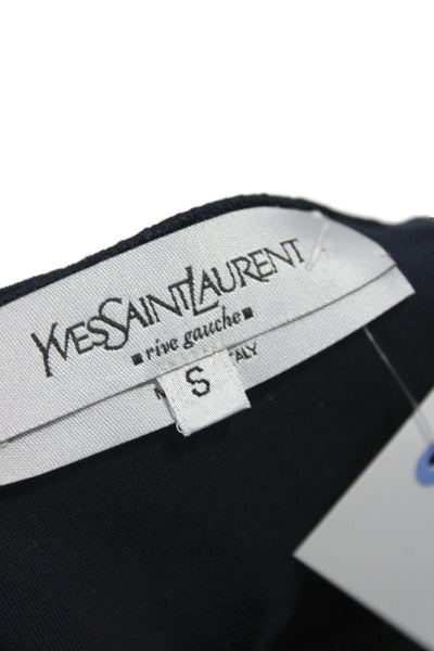Yves Saint Laurent Women Shift Dress Blue Square Neck Half Sleeve Size S