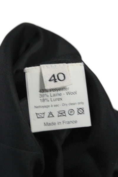Lanvin Womens Black Sheath Dress Paisley Knee Length Size 40