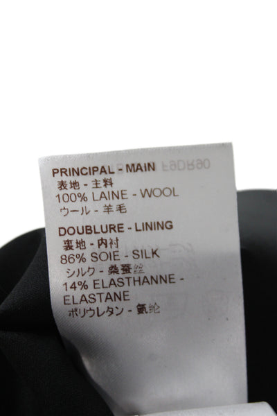Louis Vuitton Women Sheath Dress Black Leather Knee Length Short Sleeve Size 42