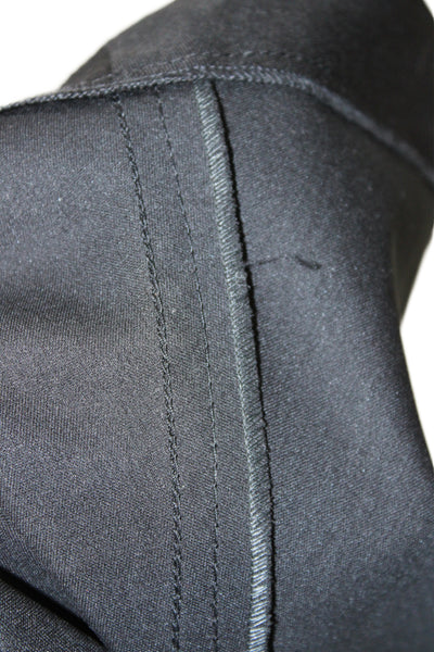 Louis Vuitton Women Sheath Dress Black Leather Knee Length Short Sleeve Size 42