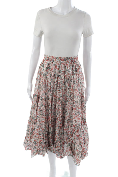 Etoile Isabel Marant Womens Peasant Midi Skirt Multicolor 100% Cotton Size 36