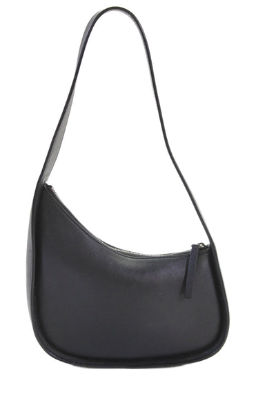 The Row Womens Leather Zipper Closure Satchel Shoulder Handbag Black