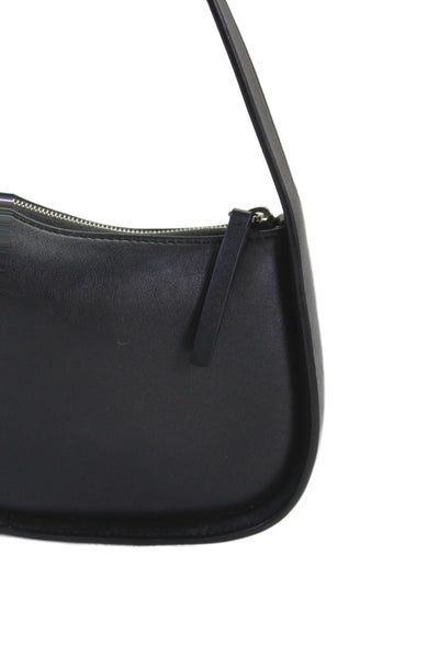 The Row Womens Leather Zipper Closure Satchel Shoulder Handbag Black