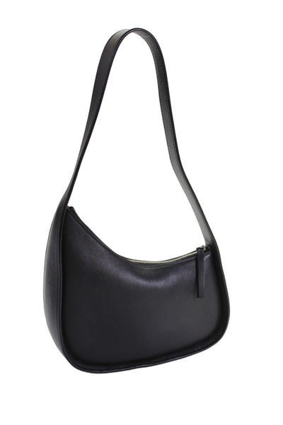 The Row Womens Leather Zipper Closure Satchel Shoulder Handbag Black