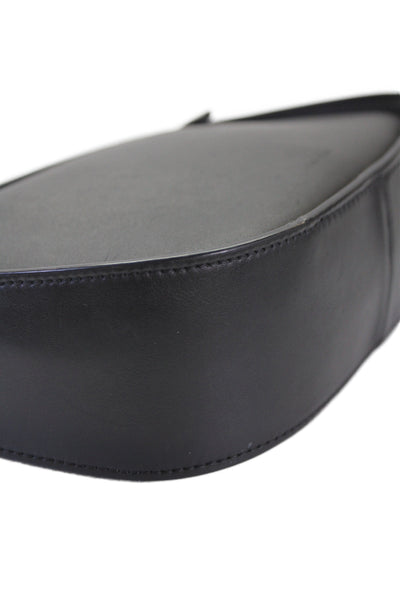 The Row Womens Leather Zipper Closure Satchel Shoulder Handbag Black
