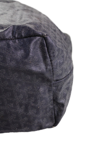 Goyard Womens Leather Open Front Tote Shoulder Handbag Grey Purple