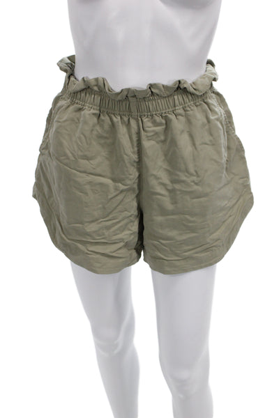 Varley Women Paperbag Shorts Green Athleisure Size S