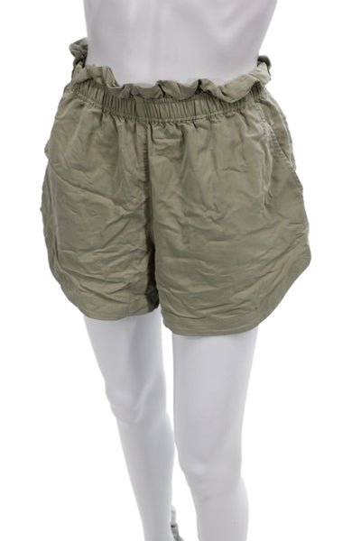 Varley Women Paperbag Shorts Green Athleisure Size S