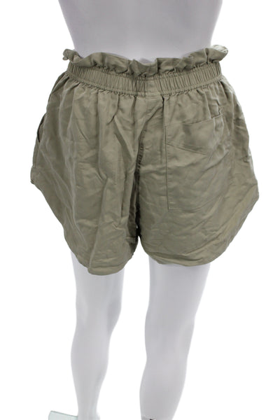 Varley Women Paperbag Shorts Green Athleisure Size S