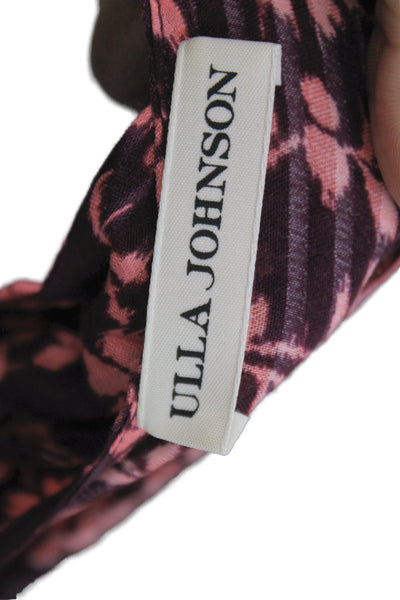 Ulla Johnson Womens Mini Floral V-Neck Sleeveless Dress Purple Size 8