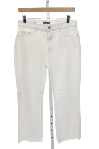 DL1961 Women Bootcut Jeans White Cotton High Rise Button Size 30