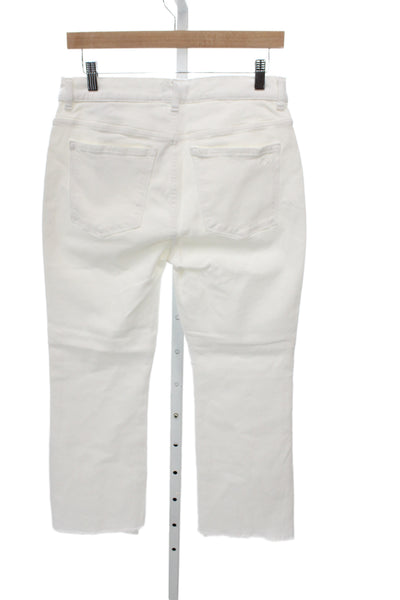 DL1961 Women Bootcut Jeans White Cotton High Rise Button Size 30