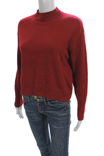 Everlane Womens Red Cashmere Mock Neck Pullover Sweater Long Sleeve Size PP