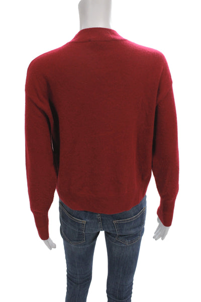 Everlane Womens Red Cashmere Mock Neck Pullover Sweater Long Sleeve Size PP
