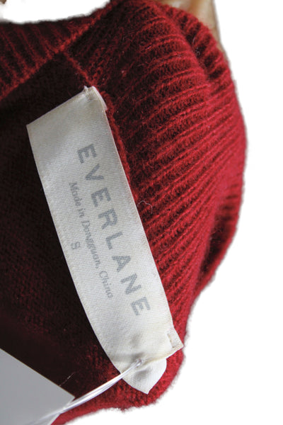 Everlane Womens Red Cashmere Mock Neck Pullover Sweater Long Sleeve Size PP