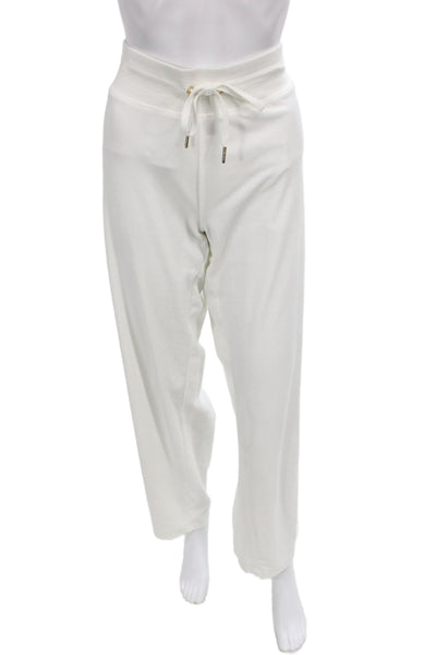 Calvin Klein Women White Sweatpants Drawstring Polyester Size L