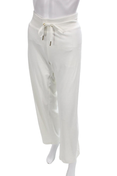Calvin Klein Women White Sweatpants Drawstring Polyester Size L