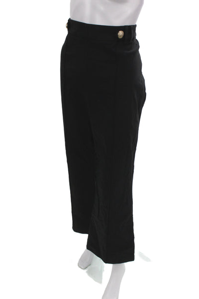 River Island Womens Dress Pants Black Petite Zip 75% Viscose Size 16