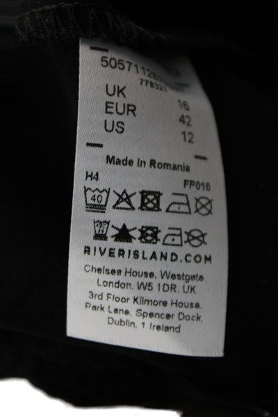 River Island Womens Dress Pants Black Petite Zip 75% Viscose Size 16