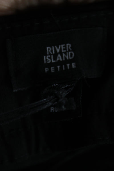 River Island Womens Dress Pants Black Petite Zip 75% Viscose Size 16